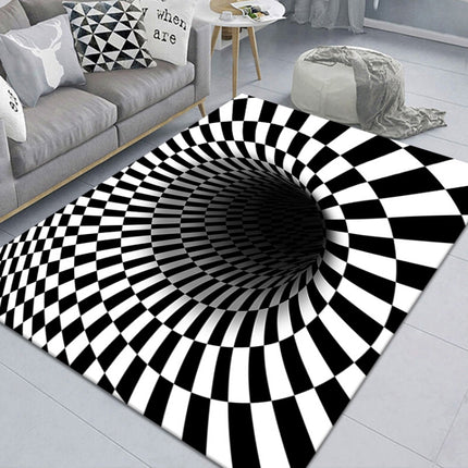 3D Geometric Stereo Trap Vision Living Room Bedroom Carpet, Size: 40x60cm(Rectangular Visual A)-garmade.com