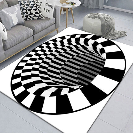 3D Geometric Stereo Trap Vision Living Room Bedroom Carpet, Size: 40x60cm(Rectangular Visual B)-garmade.com