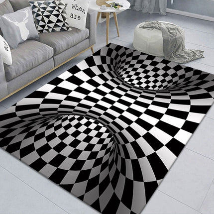 3D Geometric Stereo Trap Vision Living Room Bedroom Carpet, Size: 40x60cm(Rectangular Visual C)-garmade.com