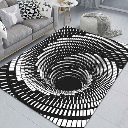 3D Geometric Stereo Trap Vision Living Room Bedroom Carpet, Size: 40x60cm(Rectangular Visual D)-garmade.com