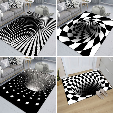 3D Geometric Stereo Trap Vision Living Room Bedroom Carpet, Size: 40x60cm(Rectangular Visual F)-garmade.com