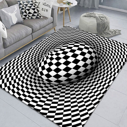 3D Geometric Stereo Trap Vision Living Room Bedroom Carpet, Size: 40x60cm(Rectangular Spherical Vision)-garmade.com