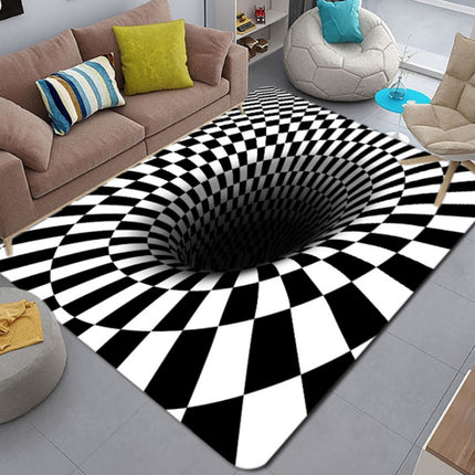 3D Geometric Stereo Trap Vision Living Room Bedroom Carpet, Size: 40x60cm(Rectangular Spherical Vision)-garmade.com