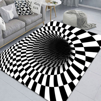 3D Geometric Stereo Trap Vision Living Room Bedroom Carpet, Size: 50x80cm(Rectangular Visual A)-garmade.com