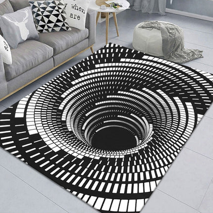 3D Geometric Stereo Trap Vision Living Room Bedroom Carpet, Size: 50x80cm(Rectangular Visual D)-garmade.com