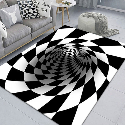 3D Geometric Stereo Trap Vision Living Room Bedroom Carpet, Size: 50x80cm(Rectangular Vision G)-garmade.com