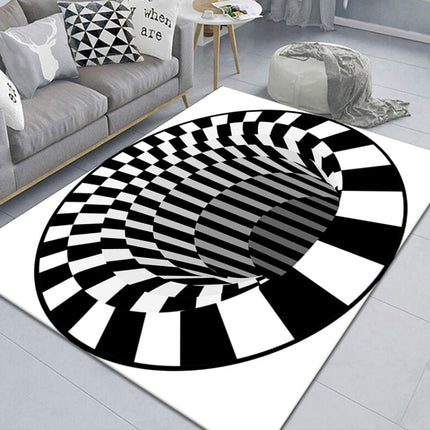 3D Geometric Stereo Trap Vision Living Room Bedroom Carpet, Size: 60x90cm(Rectangular Visual B)-garmade.com