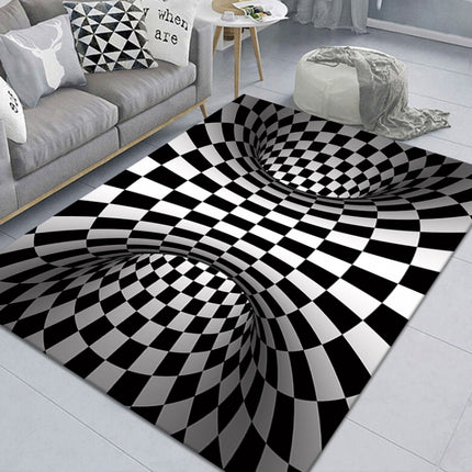 3D Geometric Stereo Trap Vision Living Room Bedroom Carpet, Size: 60x90cm(Rectangular Visual C)-garmade.com