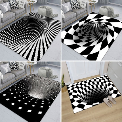 3D Geometric Stereo Trap Vision Living Room Bedroom Carpet, Size: 60x90cm(Rectangular Visual F)-garmade.com