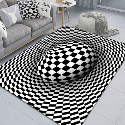 3D Geometric Stereo Trap Vision Living Room Bedroom Carpet, Size: 60x90cm(Rectangular Spherical Vision)-garmade.com