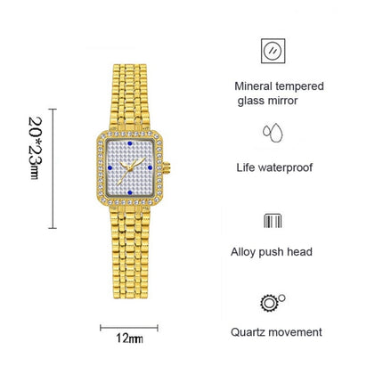 BS Bee Sister FA1597 Ladies Alloy Watch Diamond Watch(Gold)-garmade.com