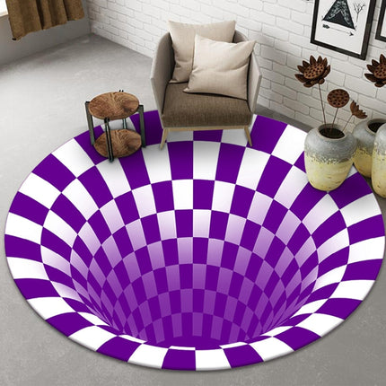 3D Illusion Stereo Vision Carpet Living Room Floor Mat, Size: 60x60cm(Round Vision 2)-garmade.com
