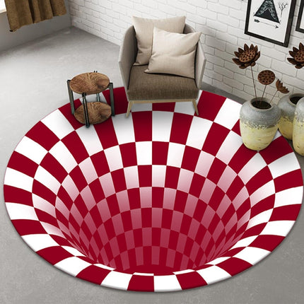 3D Illusion Stereo Vision Carpet Living Room Floor Mat, Size: 60x60cm(Round Vision 3)-garmade.com