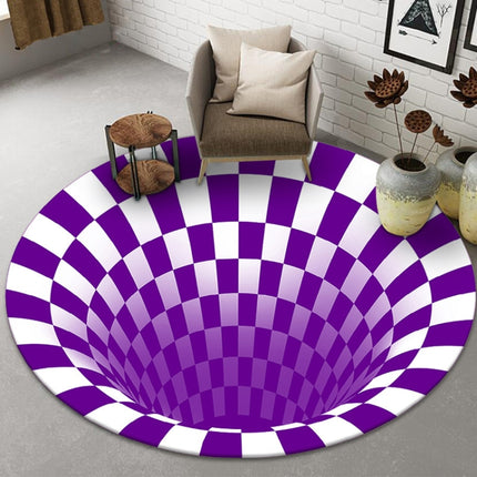 3D Illusion Stereo Vision Carpet Living Room Floor Mat, Size: 140x140cm(Round Vision 2)-garmade.com