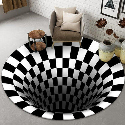 3D Illusion Stereo Vision Carpet Living Room Floor Mat, Size: 160x160cm(Round Vision 4)-garmade.com