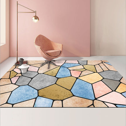 Modern Abstract Geometric Living Room Rug Coffee Table Cushion, Size: 80x120cm(11)-garmade.com