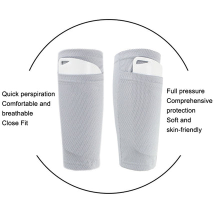Sweat-Absorbing Breathable Insert Socks Calf Guard Socks Football Protective Gear(Gray S)-garmade.com