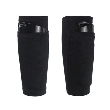 Football Shin Pads Reinforced Shin Pads Sports Calf Pads(Black L)-garmade.com