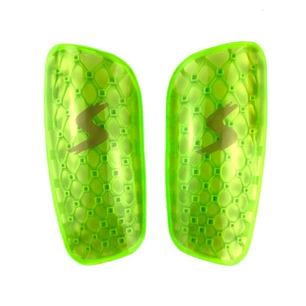 TPR Honeycomb Transparent Leg Protection Plug Board Football Protection Gear(Fluorescent Green S)-garmade.com