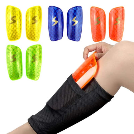 TPR Honeycomb Transparent Leg Protection Plug Board Football Protection Gear(Orange L)-garmade.com