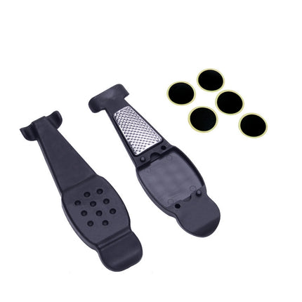 Multifunctional Bicycle Tire Changing Tool, Color: Black+5 Tire Patches-garmade.com