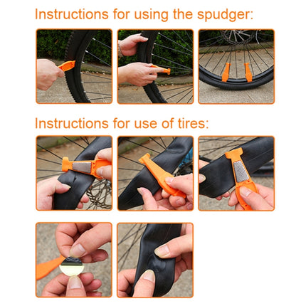 Multifunctional Bicycle Tire Changing Tool, Color: Black+5 Tire Patches-garmade.com