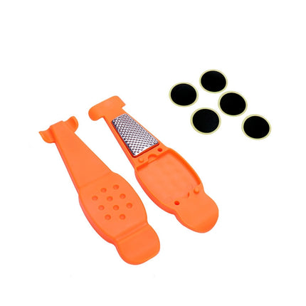 Multifunctional Bicycle Tire Changing Tool, Color: Orange+5 Tire Patches-garmade.com