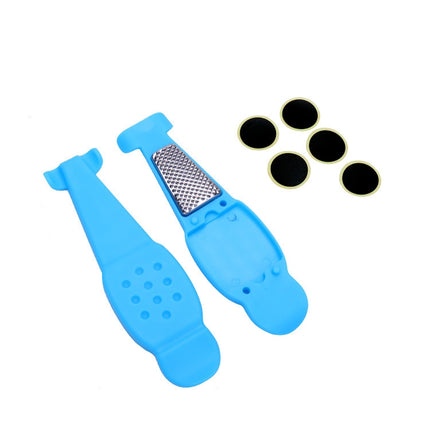 Multifunctional Bicycle Tire Changing Tool, Color: Blue+5 Tire Patches-garmade.com