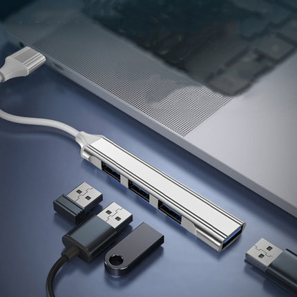 4 in 1 Mini Multifunctional Expanded Docking, Spec: USB 3.0 (Silver)-garmade.com
