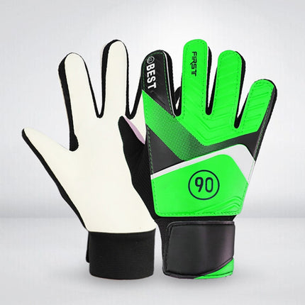 Children Football Goalkeeper Glove Latex Anti-Collision Goalkeeper Gloves, Size: 5(Green)-garmade.com