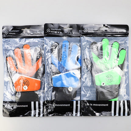 Children Football Goalkeeper Glove Latex Anti-Collision Goalkeeper Gloves, Size: 5(Blue)-garmade.com