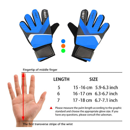 Children Football Goalkeeper Glove Latex Anti-Collision Goalkeeper Gloves, Size: 5(Blue)-garmade.com