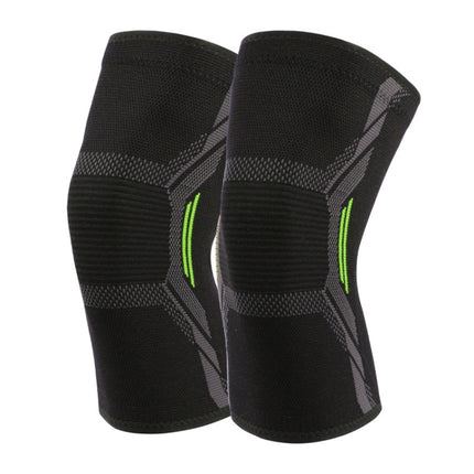 2pcs Nylon Sports Protective Gear Four-Way Stretch Knit Knee Pads, Size: S(Dark Green)-garmade.com