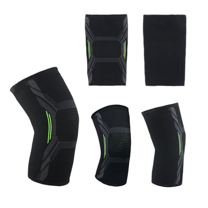 2pcs Nylon Sports Protective Gear Four-Way Stretch Knit Knee Pads, Size: S(Black Blue)-garmade.com