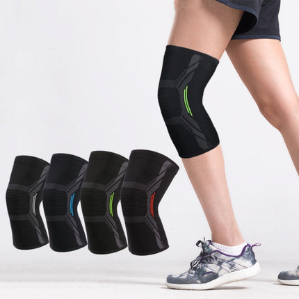 2pcs Nylon Sports Protective Gear Four-Way Stretch Knit Knee Pads, Size: L(Dark Green)-garmade.com