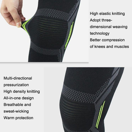 2pcs Nylon Sports Protective Gear Four-Way Stretch Knit Knee Pads, Size: XL(Black Blue)-garmade.com
