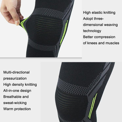 2pcs Nylon Sports Protective Gear Four-Way Stretch Knit Knee Pads, Size: XL(Black Red)-garmade.com