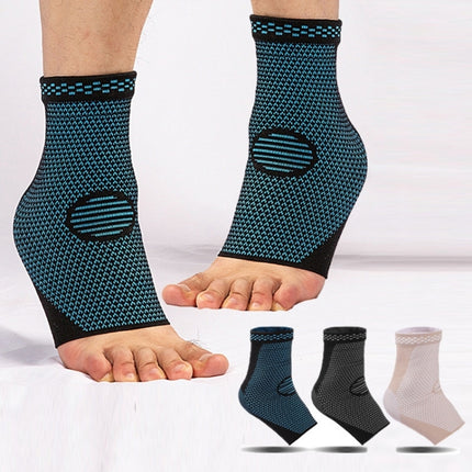 2pcs Nylon Knitted Ankle Pads Compression Support Anti-Sprain Cycling Protective Gear(Black M)-garmade.com