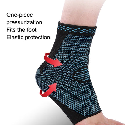 2pcs Nylon Knitted Ankle Pads Compression Support Anti-Sprain Cycling Protective Gear(Blue M)-garmade.com
