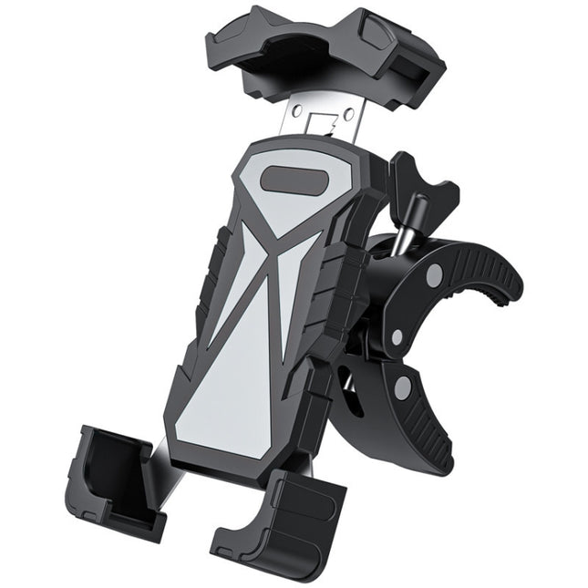 L101+M011 Outdoor Cycling Mechanical Locking Phone Holder(Gray)-garmade.com