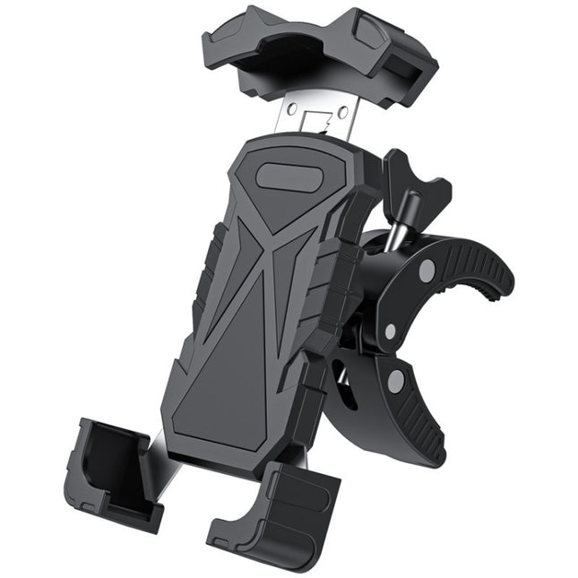 L101+M011 Outdoor Cycling Mechanical Locking Phone Holder(Black)-garmade.com