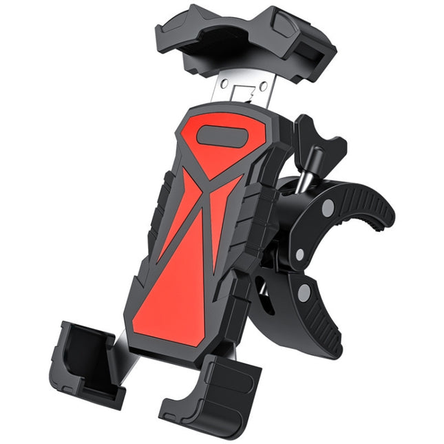 L101+M011 Outdoor Cycling Mechanical Locking Phone Holder(Red)-garmade.com
