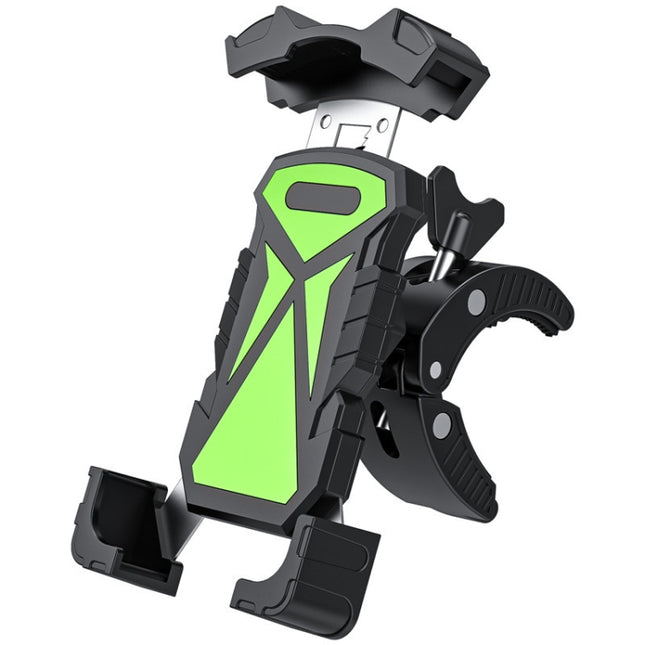 L101+M011 Outdoor Cycling Mechanical Locking Phone Holder(Green)-garmade.com