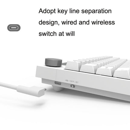 Ajazz K620T 62 Keys Bluetooth Wireless Dual Mode Mechanical Keyboard, Style: Pink Shaft (White)-garmade.com