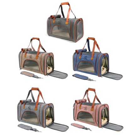 LDLC QS-012 Pet Outing Portable Breathable Foldable Tote Bag(Light Pink)-garmade.com