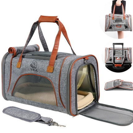LDLC QS-012 Pet Outing Portable Breathable Foldable Tote Bag(Denim Blue)-garmade.com