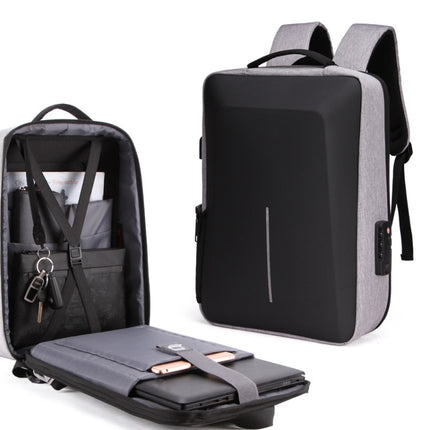 Hard Shell Backpack Alloy Frame Anti-Theft Computer Bag For Men, Color: 8001 Gray-garmade.com