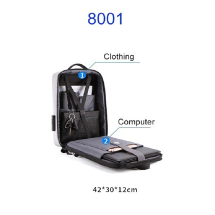 Hard Shell Backpack Alloy Frame Anti-Theft Computer Bag For Men, Color: 8001 Blue-garmade.com