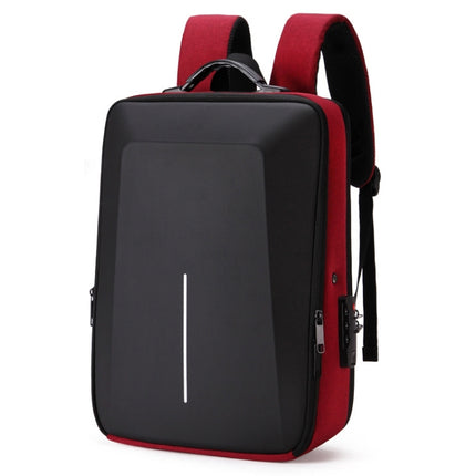 Hard Shell Backpack Alloy Frame Anti-Theft Computer Bag For Men, Color: 8003 Red-garmade.com