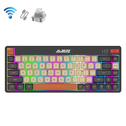 Ajazz K690T 69-key Wireless+Bluetooth+Wired Mechanical RGB Gaming Office Keyboard(White Shaft)-garmade.com